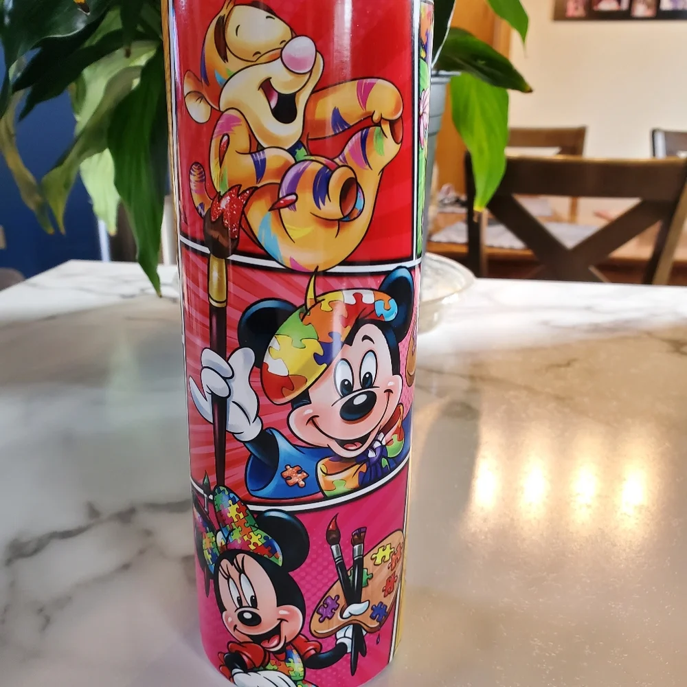 Disney Autism Awareness Mickey Mouse, Minnie Mouse 20oz Tumbler w/ duo lids 🎉